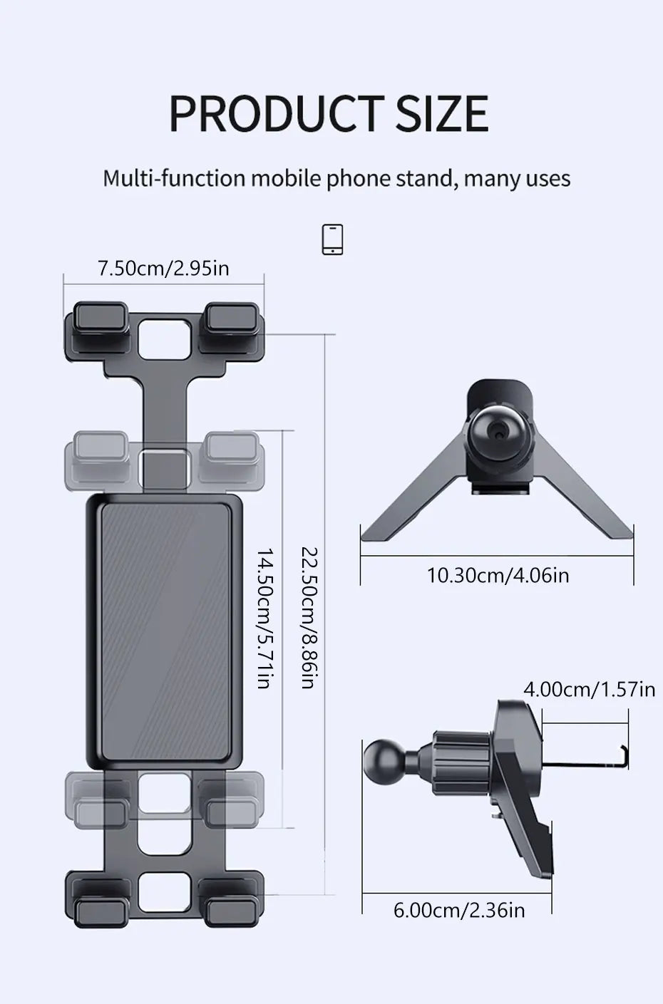 BLALION Car Air Conditioning Port Air Vents Tablet Holder 7-12.9 Inch Folding Screen Cell Phone Holder Universal Car Bracket