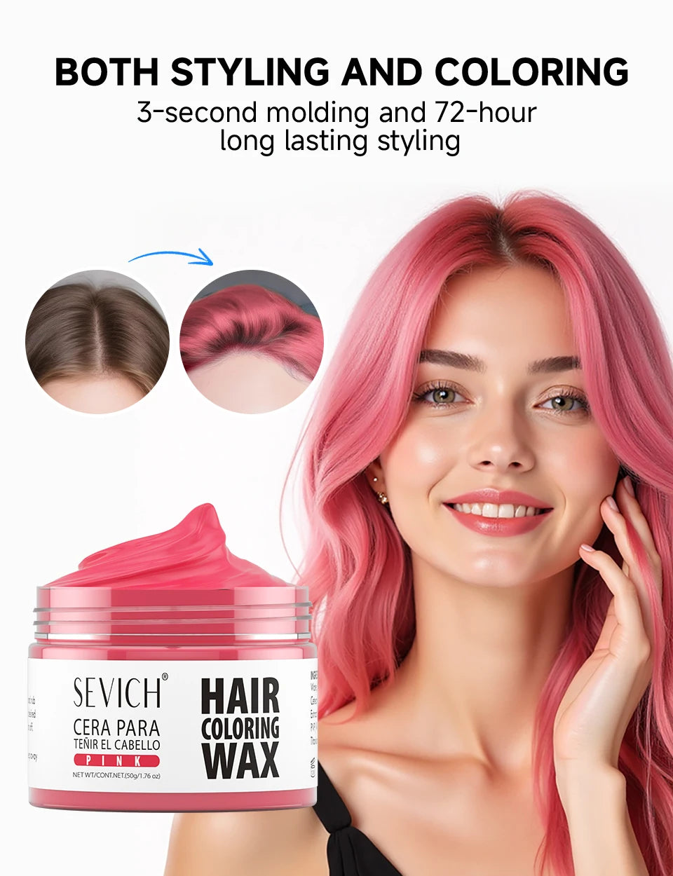 13 colors Halloween Hair Colour Wax 50g/120g DIY Temporary Dye Hair Mud Wax Hair Colour Cream For Daily Party Cosplay Men&Women