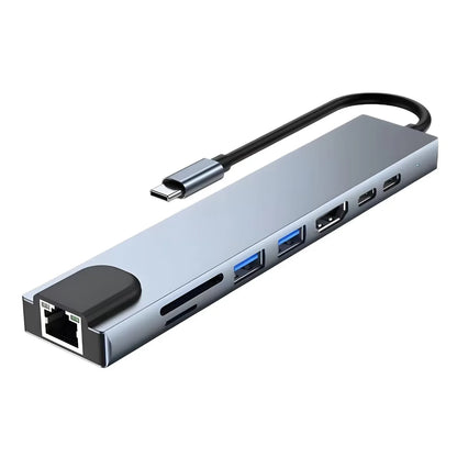USB C HUB Type C Splitter Thunderbolt 3 Docking Station Laptop Adapter With For Macbook Air M1 iPad Pro 100M RJ45 HDMI SD/TF