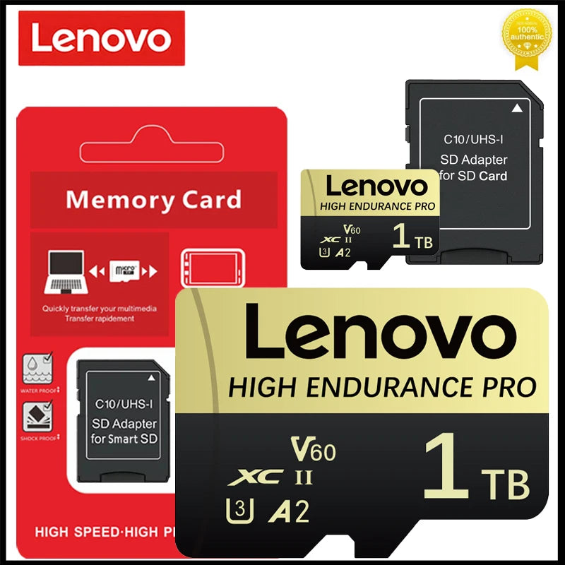Lenovo SD Card Memory Card 1TB High Speed TF Flash Card 4K Full HD Video Micro SD Card 128GB 256GB 512GB For Xiaomi Camera PC