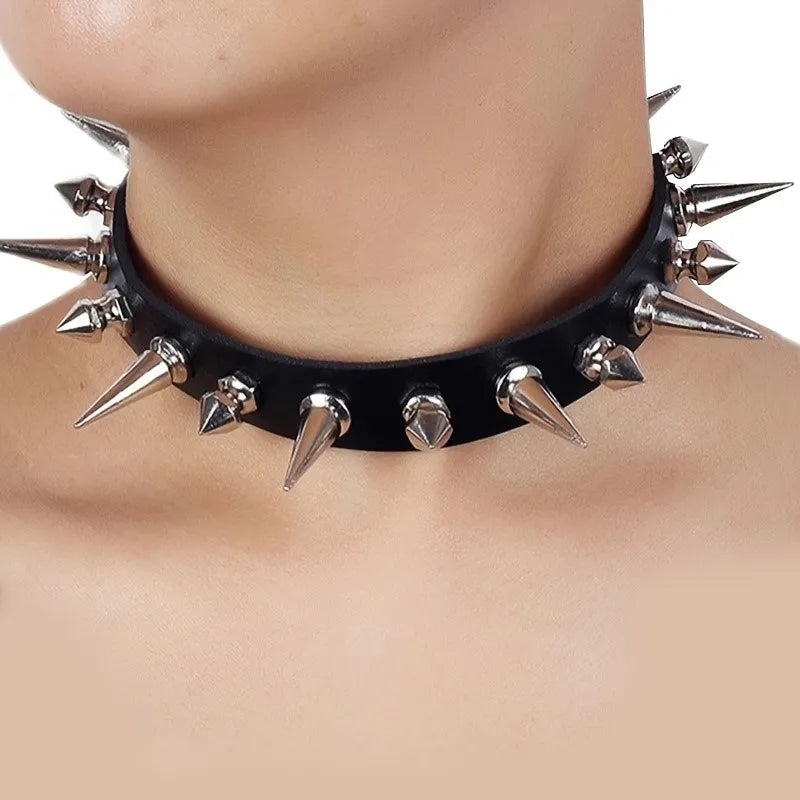 1pc Punk Gothic Necklace Rivet Choker Y2K For Men Women New Year Christmas Party Birthday Valentine's Day Lovers Gifts
