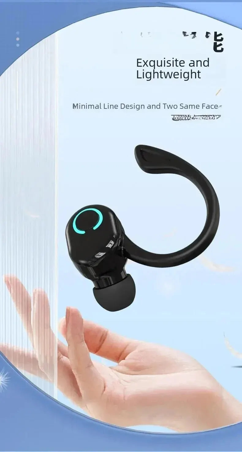 Bluetooth 5.2 Wireless Headset Single Ear-Hook Earplugs Ultra Long Battery Life Business Earphone Mobile Phone Headphone Earbuds