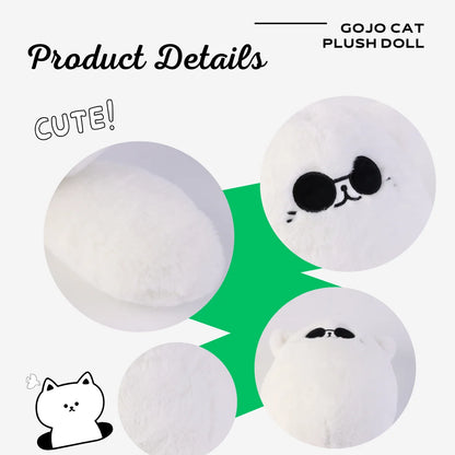 30cm Soft Gojo Cat Plush Pillow Hot Anime Sunglasses White Cat Plushies Toys Stuffed Animals Doll Home Decor Kids Birthday Gift