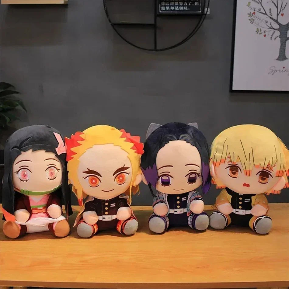 @20cm Hot Japan  Slayer Plush Dolls Lovely Anime Kimetsu No Yaiba Kamado Tanjirou Nezuko Zenitsu Kyoujurou Toys Kids Gifts