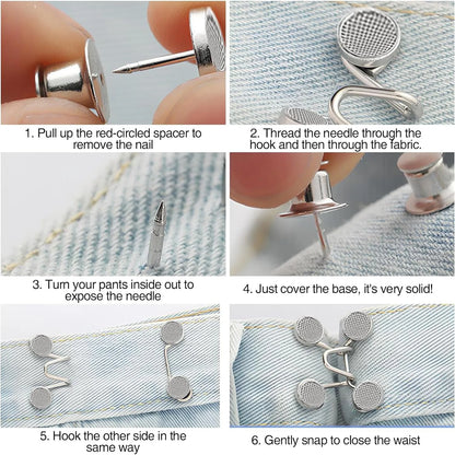 1/2/4 Pairs Jeans Button Tightener,Pant Waist Tightener, Button Pins for Jeans, Button for Jeans to Make Smaller Waist Tightener
