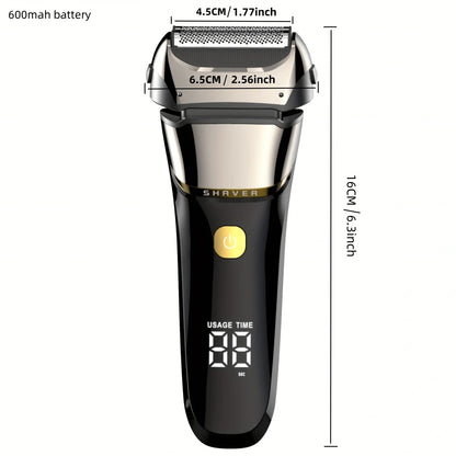  Electric Razor for Men Face Cordless Rechargeable Waterproof Foil Shaver with LED Display for Beard Trimming Razors