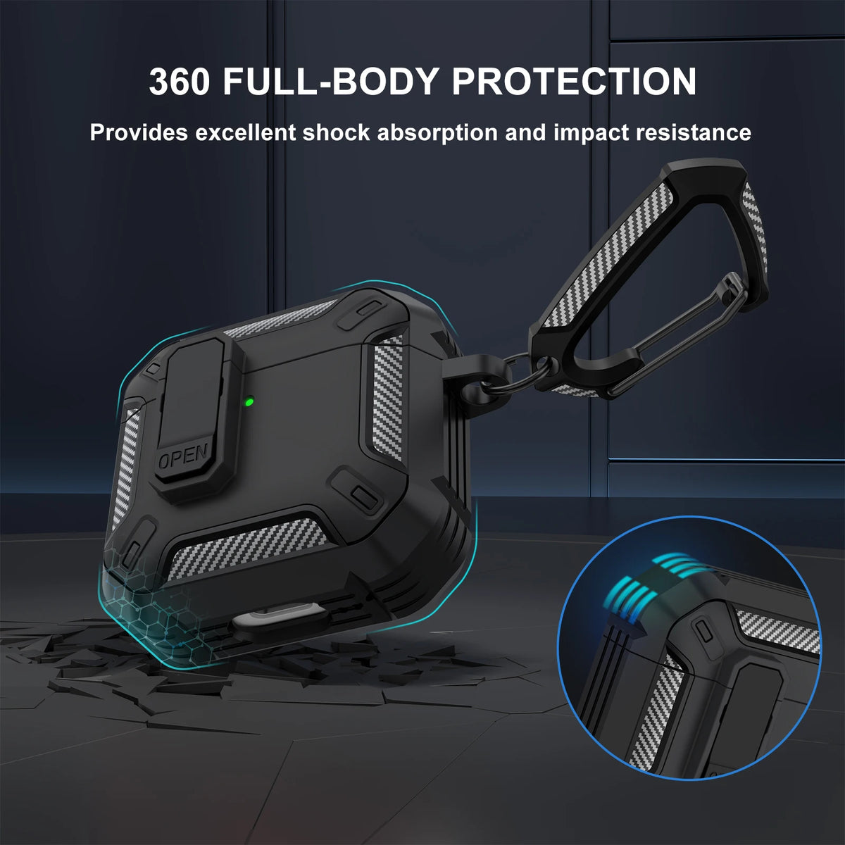 Upgraded Security Lock Case With Hook For AirPods 4 Cover 360 Degree Full Protective Shell For Apple AirPods 4 Earphone Cases