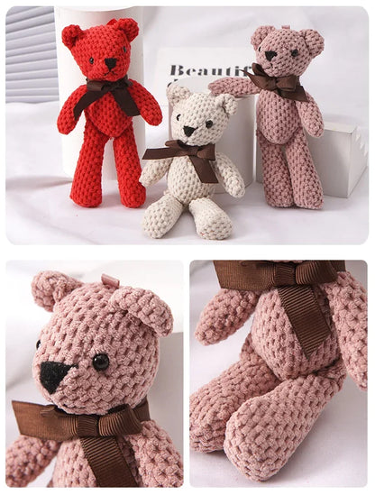 16cm Soft Stuffed Pineapple Bear Plush Toys Mini Teddy Bear Dolls Toy Small Gift for Party Wedding Keychain Bag Pendant Toy Gift