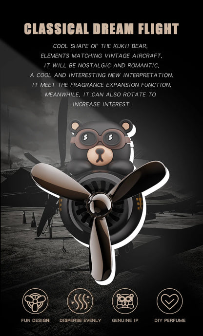 DIY aroma odorless car accessories interor decorations inside ornament plane pilot bear car air fresheners vent clip men cartoon