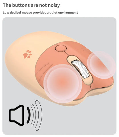 Mofii Cute Cat 2.4G Wireless Mouse, USB Receiver Plug and Play, 3 Adjustable DPI, Compatible with Laptop,PC, Computer