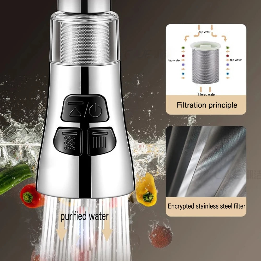 360° Rotate Kitchen Faucet Extender With Filter Function Universal Aerator Splash Filter Washbasin Faucet Bubbler Nozzle Aerator