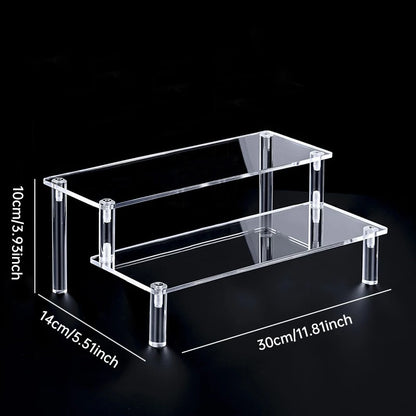 1-5 Tier Acrylic Display Stand Perfume Doll Clay Figurine Blind Box Storage Rack Transparent Ladder Makeup Organization W-2