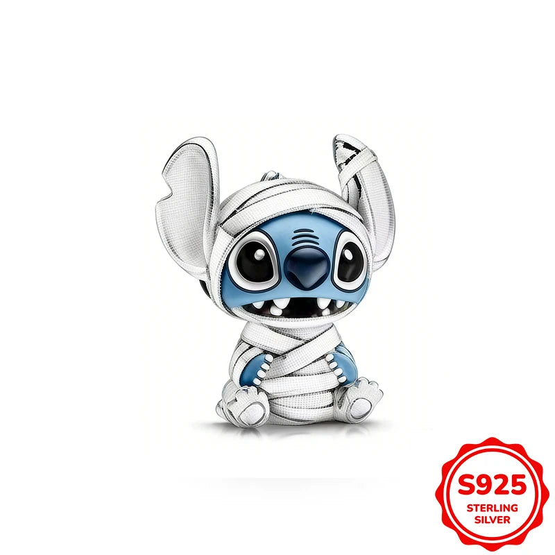 Charms plata de ley Disney Stitch Mickey and Minnie Pendant Beads Fits 3mm Bracelet Necklace For Women Luxury DIY Fine Jewelry