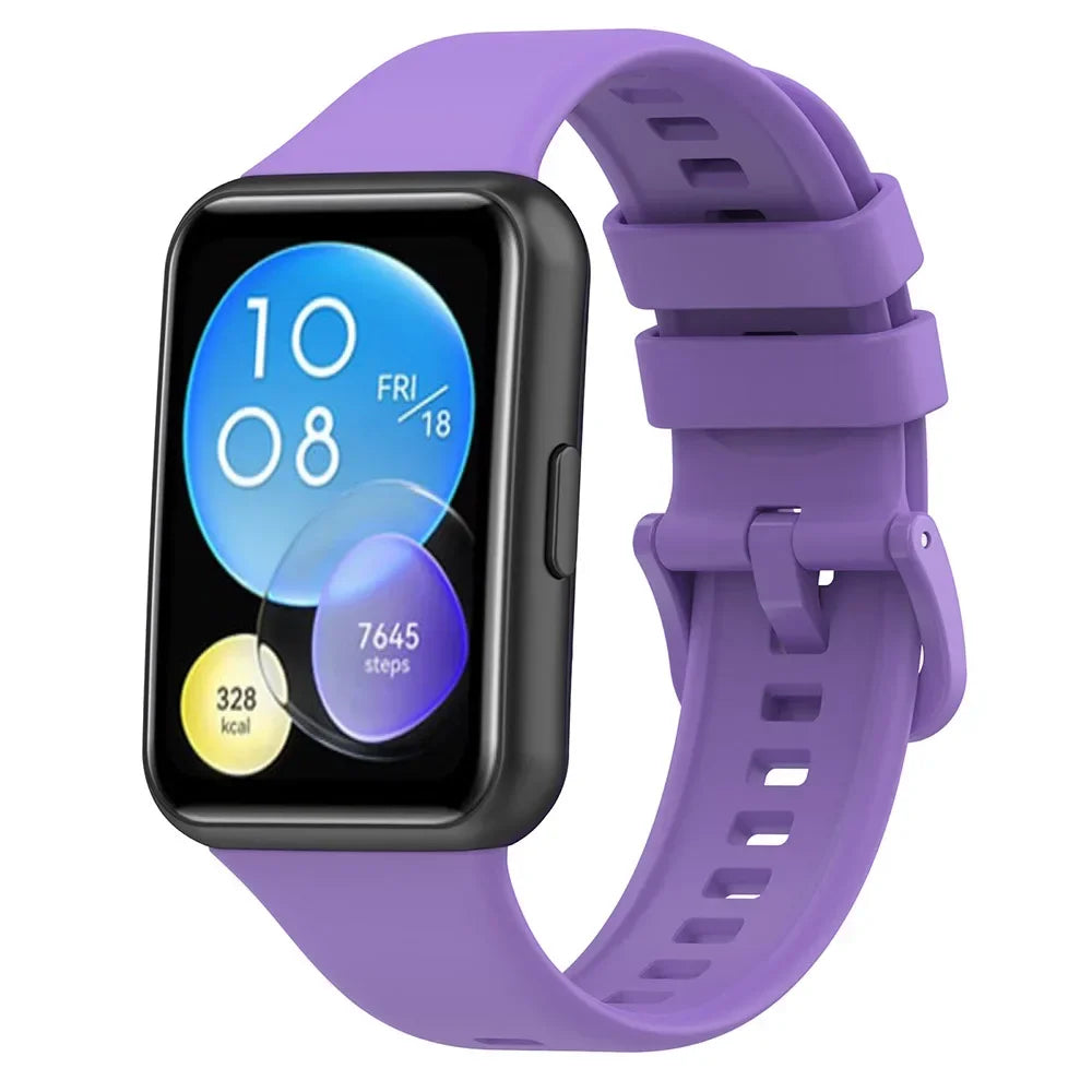Silicone Strap For Huawei Watch Fit 2 Watch Band Bracelet Replacement Accessories + Transparent TPU Protective Case