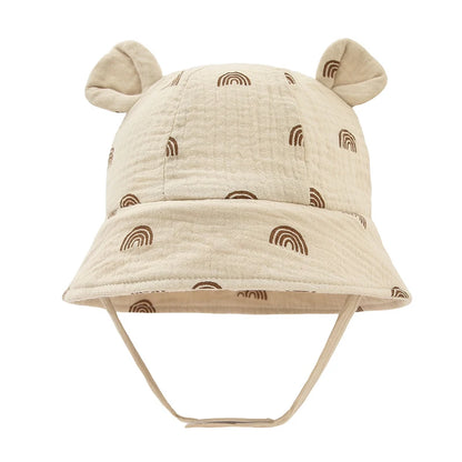 Muslin Baby Summer Hat Newborn Cap Cotton Baby Sun Hats for Girls Boys Infant Bucket Hat for Toddler Accessories 3-12M