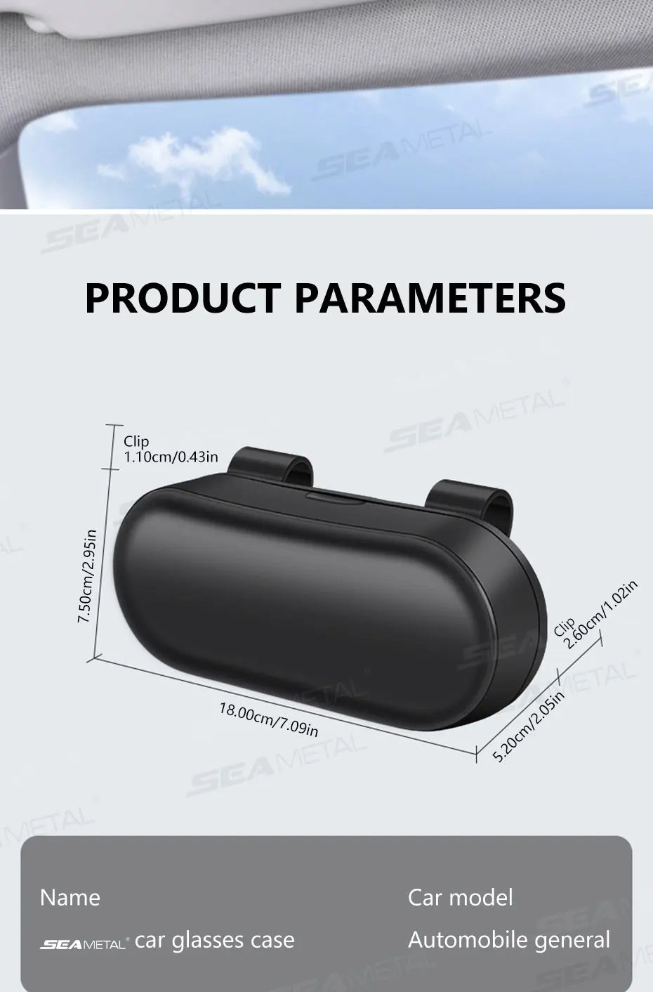 SEAMETAL Car Sun Visor Glasses Case Anti-Scratch Sunglasses Storage Box Glasses Holder Organizer Universal for 99% Car Models