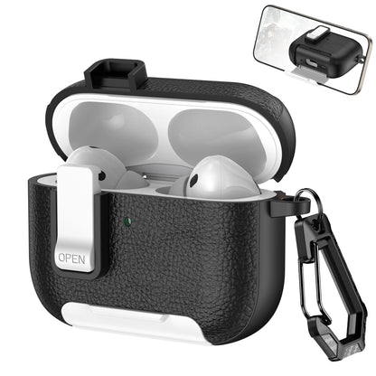 New Earphone Cover For AirPods Pro 3 3rd Generation Protective Case With Secure Lock Invisible Phone Stand Leather Texture Cover