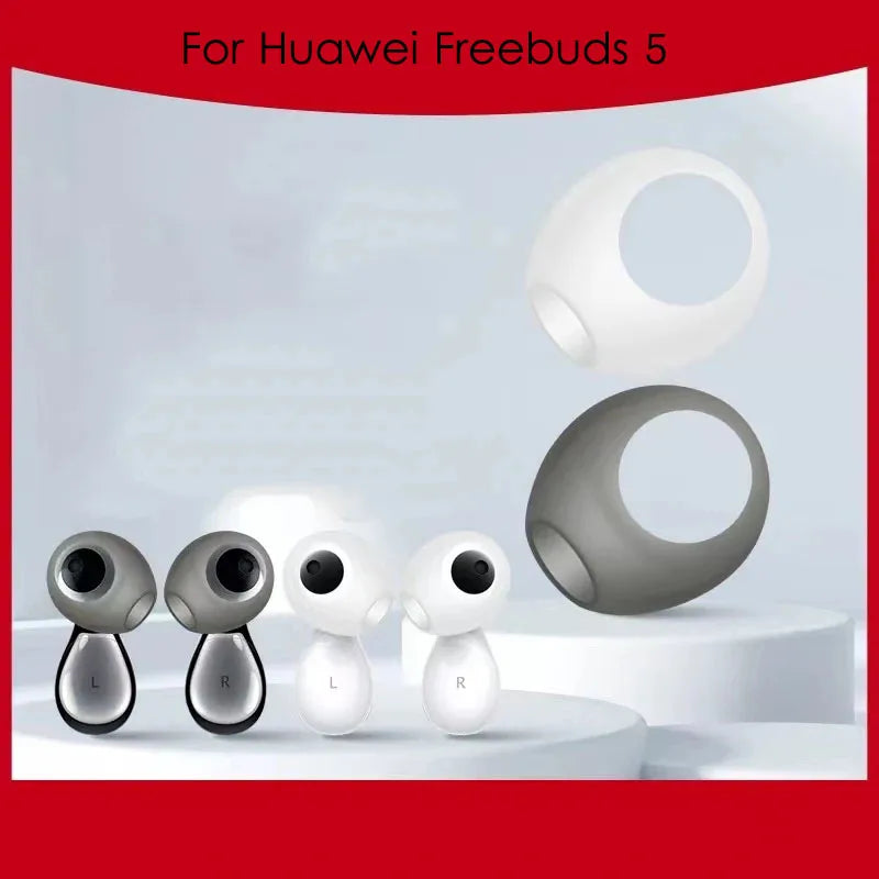 Silicone Eartips for Huawei FreeBuds 5 Earphone Cover Anti Drop EarPlug Cover Half In Ear Sport Noise Reduction Ear Cap