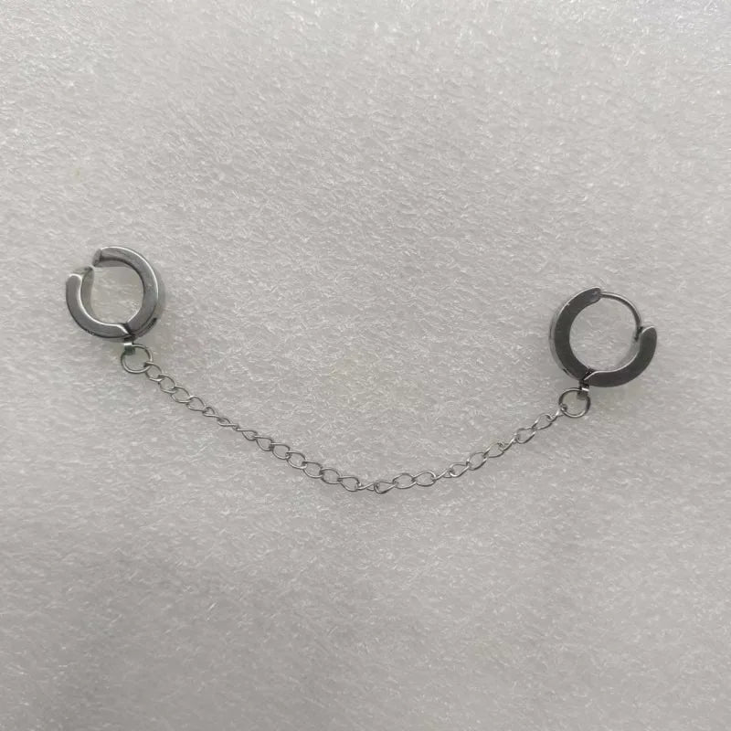 1 Pcs Stainless Steel Painless Ear Clip Earrings for Men Women, Punk Silver Color Non Piercing Fake Earrings Jewelry Gifts