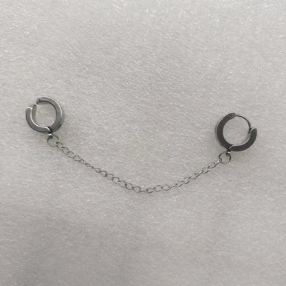 1 Pcs Stainless Steel Painless Ear Clip Earrings for Men Women, Punk Silver Color Non Piercing Fake Earrings Jewelry Gifts