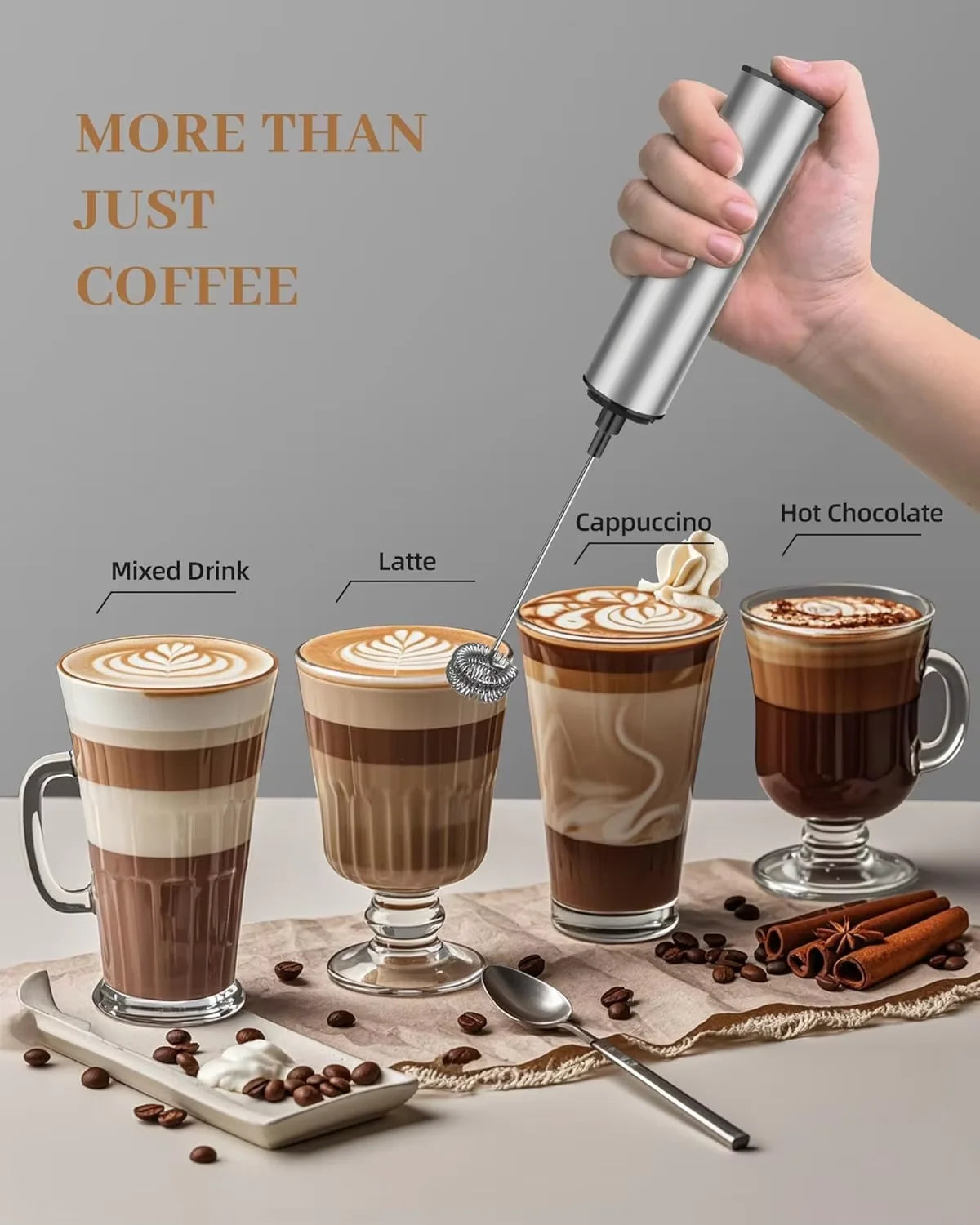 2026 NEW HOT stainless steel high-speed milk frother, coffee frother multi-purpose suitable for coffee households And baking use
