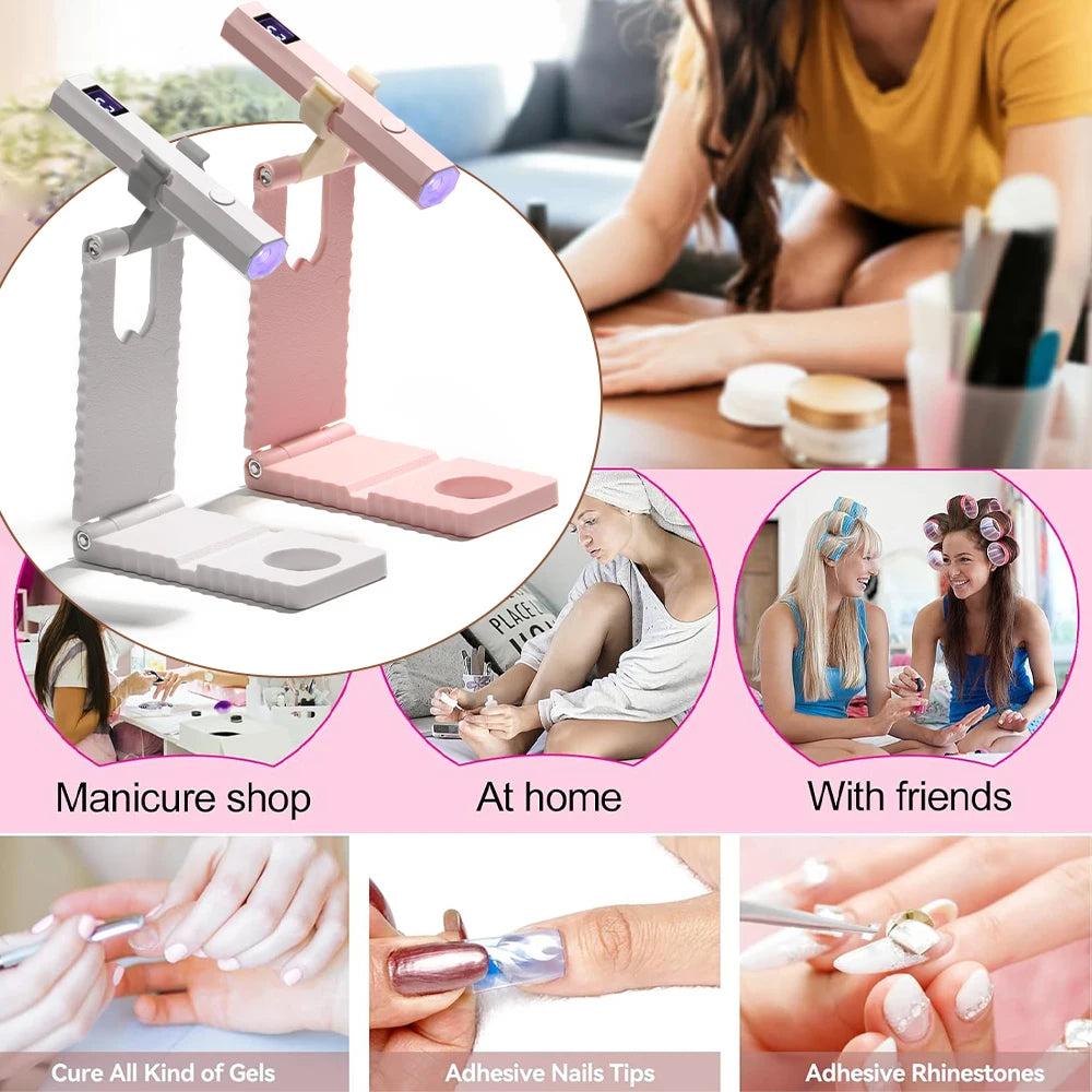 YIKOOLIN Convenient Handheld Nail Dryer Lamp UV/LED Nail Curing All Gel Polish Nail Art Tool Nail Art Convenient Nail Lamp