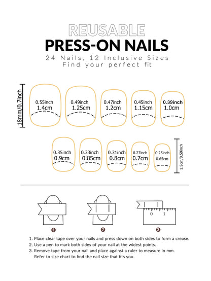 ARTAUG 24PCS Press On Nails Medium White Square Press On Nails Sweet Press On Nails korean press on nails