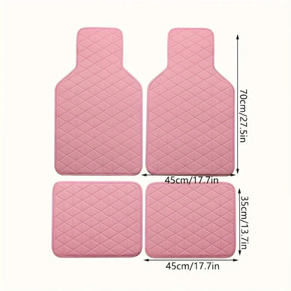 4-piece waterproof PU leather car floor mat - durable and fashionable, all-weather protection, easy to clean, enhances interior