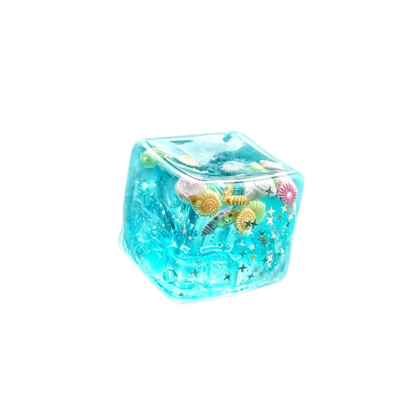 Blue Maltose Squishy Block Cute Mochi Anti Stress Fidget Soft Simulated Bule Transparent Ball Quick-rebound Decompression Gift