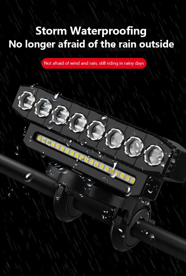 5/8 LED Bicycle Front Light USB Rechargeable 130dB Cycling Bike Horn Easy to Install 6 Modes Bicycle Bell Light