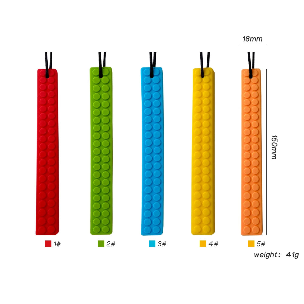1pcs Silicone Teether Kids Chew Necklace Sensory Chewy Pendant Oral Motor Toys Therapy Tools for Autism Children's Goods
