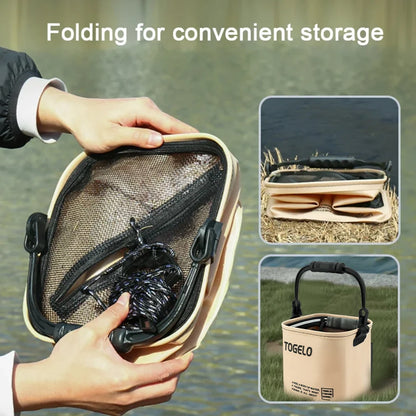 Foldable Water Bucket for Fishing Stuff Live Fish Box Fishnet Integrated Fish Bucket Fishing Supplies Accessories Tackle Article