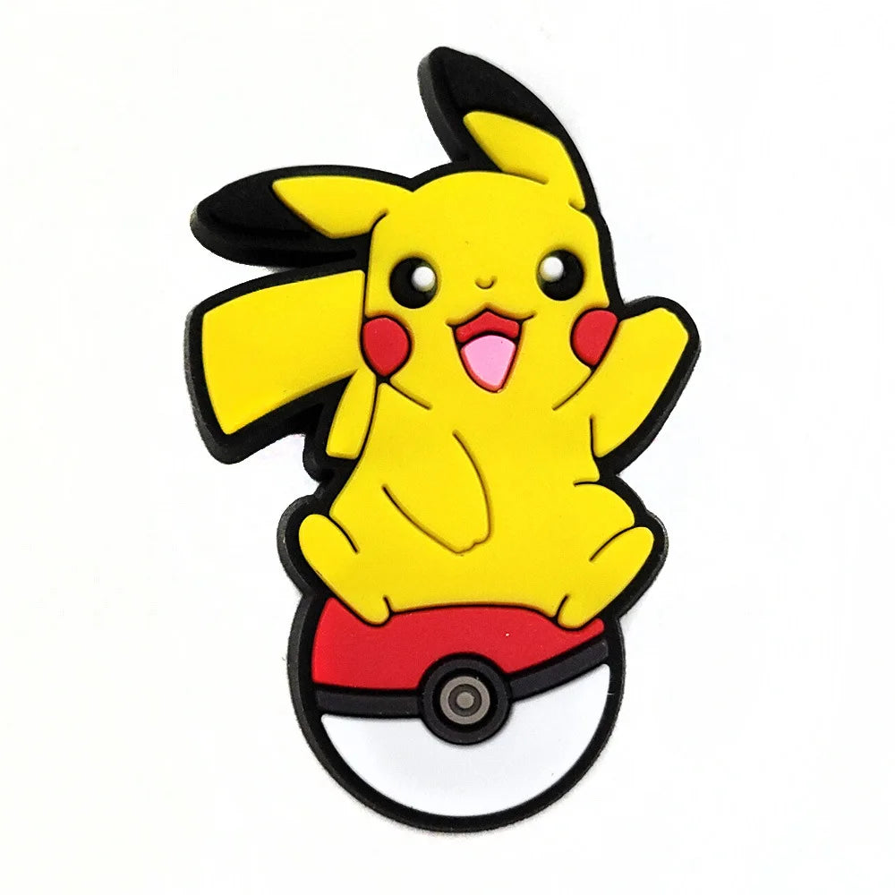 Random 10/20/30/50pcs Pokemon Cartoon Shoe Charms for Kids Sandals Classic Shoe Accessories Decoration Pins Party Birthday Gifts