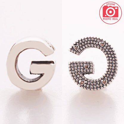 Silver 925 26 Letter A-Z Alphabet Charm Fine Beads Fit Original Charms Silver Bracelet DIY Fine Jewelry for Women Gifts Making