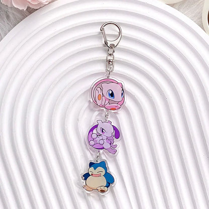 Pokémon Characters Pikachu Bulbasaur Jigglypuff Acrylic Keychain Bag Charms Accessories Backpack Pendant Key Holder Friend Gifts