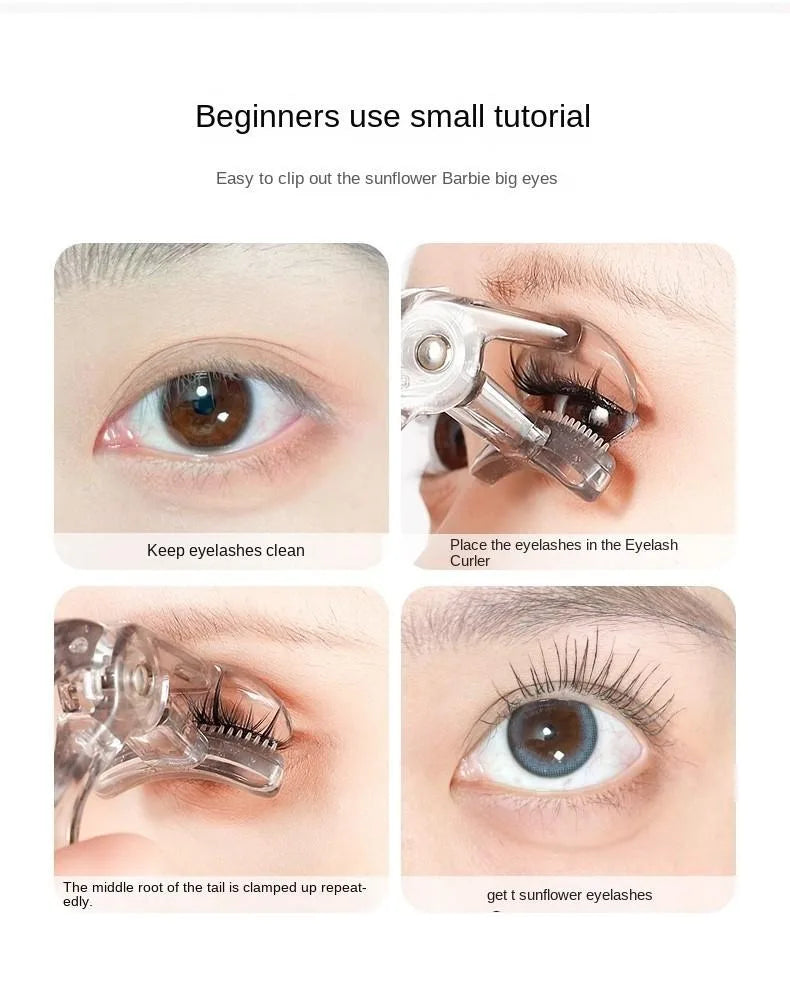 Portable Wide-Angle Eyelash Curler with Built-in Comb - for All Eye Shapes | Beginner-Friendly & Battery-Free (Travel Must-Have)