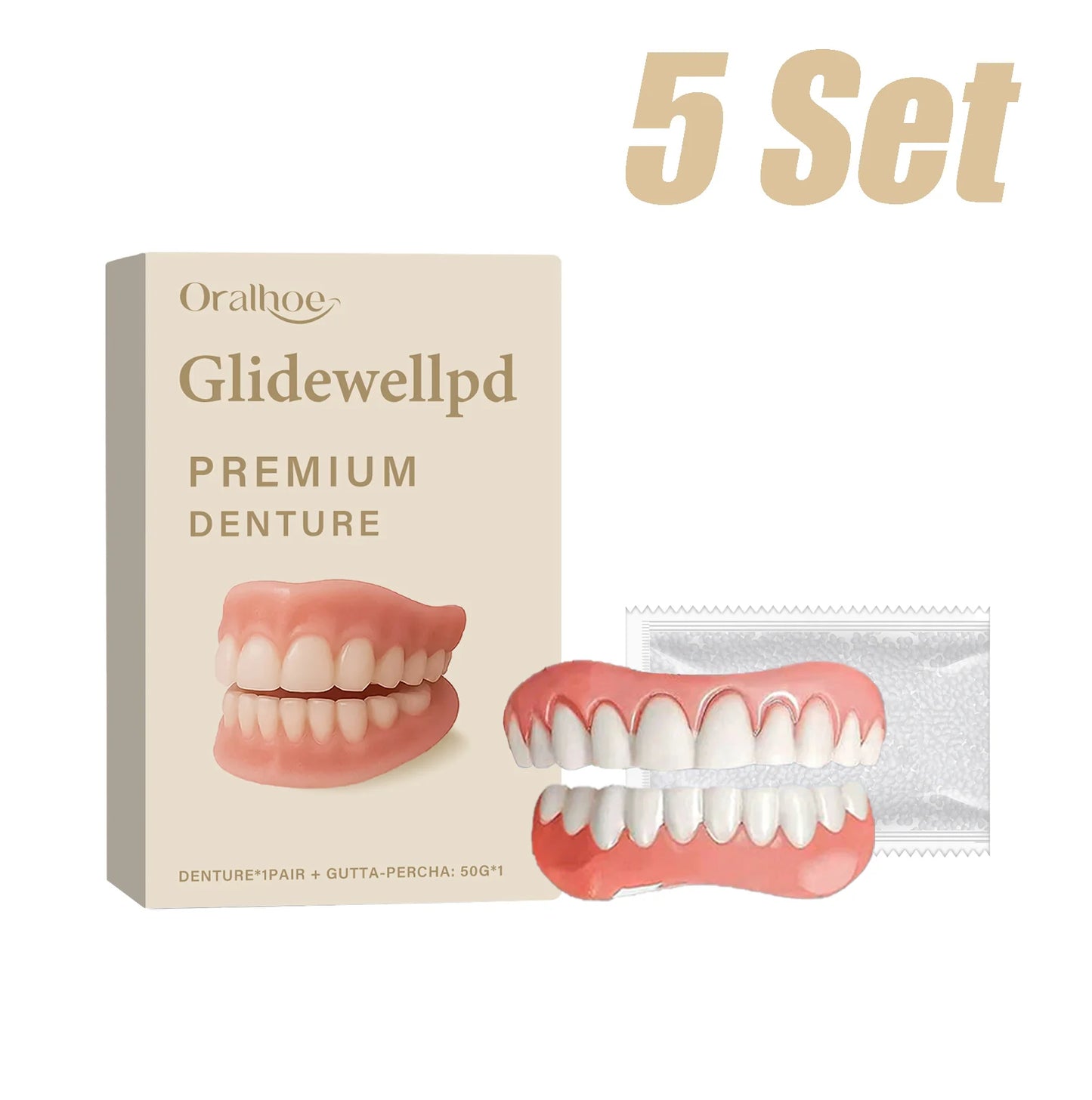 Full Denture Fake Teeth User Friendly Natural Safe Silicone Upper & Lower Veneers Perfect Laugh Veneers Dentures Paste Fake Teet
