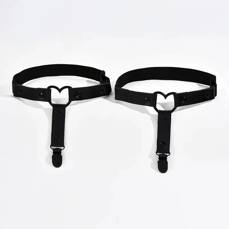 1pc/2pc punk Metal Tassel Pendant Pink PU Leather Choker Collar Sexy Spiked Neck Strap Clavicle Men Necklaces for Women Gothic