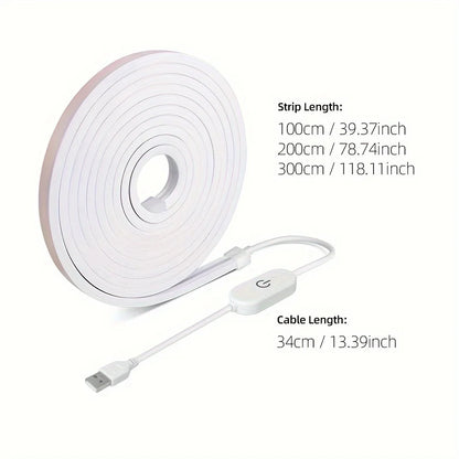 LED Strip Neon Light USB DC 5V Dimmable Touch Sensor Switch Flexible Silicone Neon Sign Tape Waterproof For Outdoor Room Decor