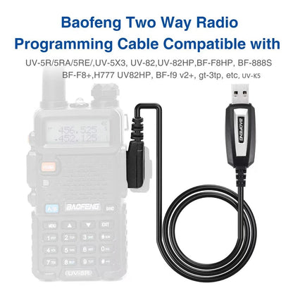 USB Programming Cable For Baofeng UV-5R/82/888S/UV-S9PLUS/UV-13/16/17/21 Pro & Quansheng UV-K5/5R Plus Walkie Talkie