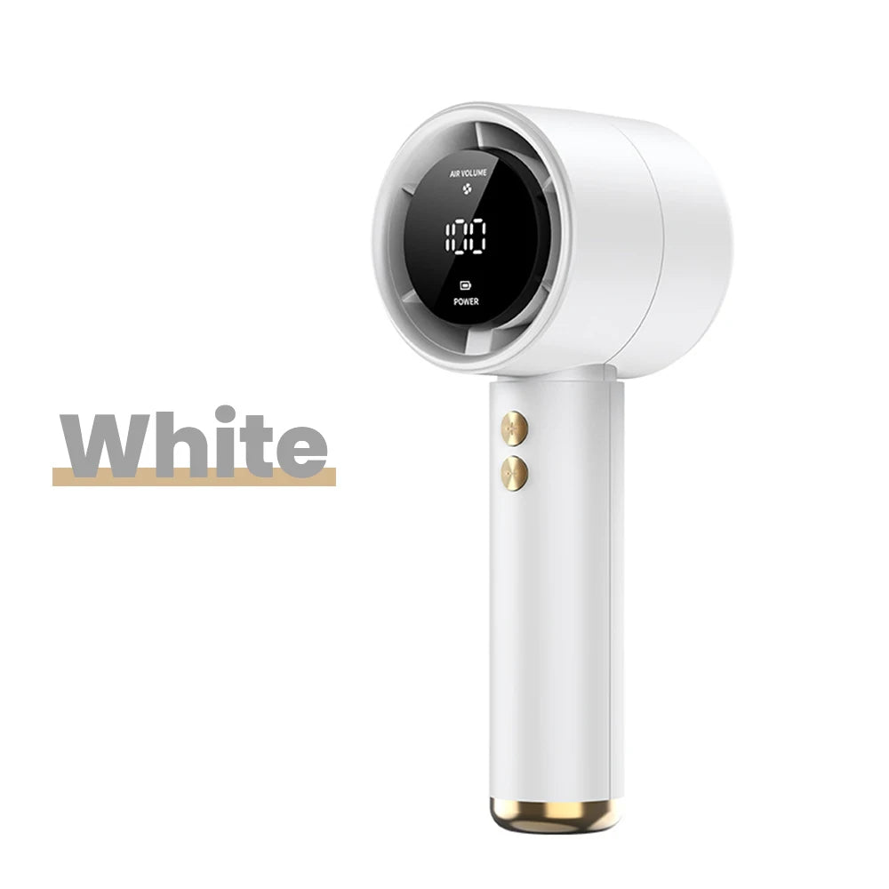 New Mini Handheld Fan USB Fast Charging Portable Silent High-speed Led Display High Wind Power Fan For Travel Outdoor Activities