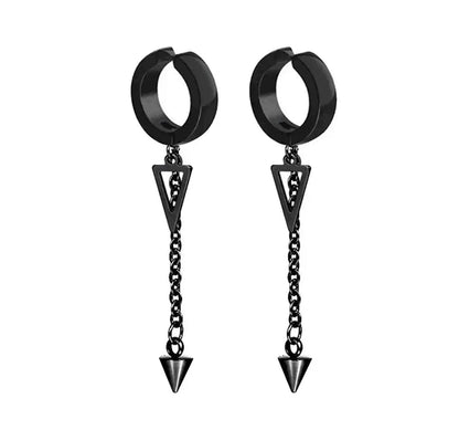 1-5 pairs of fashionable men's punk cross pendants stainless steel earless magnet earrings set