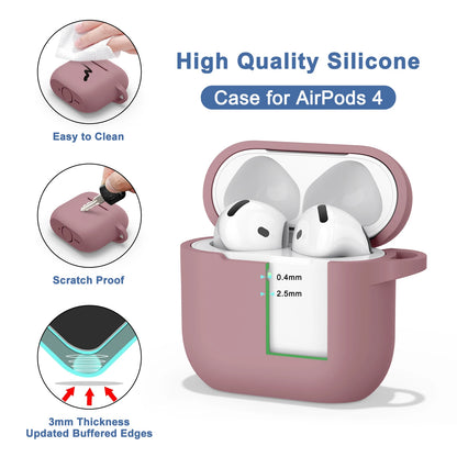Soft Silicone Case For Apple Airpods 4 Earphone Cover Wireless Bluetooth Headset Protective Cases For Air Pods 4 Cover Accessory