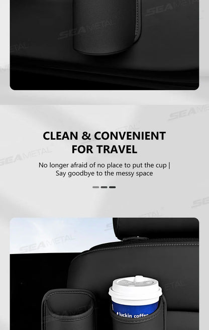 SEAMETAL Universal Car Door Cup Holder Box Back Clip Design Drink Rack Storage Bin Car Seat Back Water Cup Box Organizer Pocket
