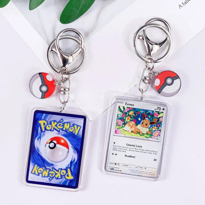 Pokémon Card Cute Acrylic Car Keychain Accessories Pikachu Charizard Gengar EeveeBag Charm Backpack Pendant Gifts For Friends