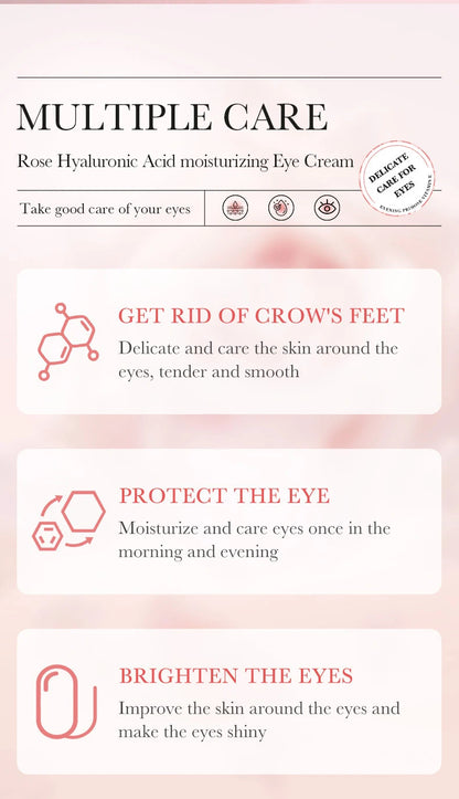 BIOAQUA Rose Hyaluronic Acid Travel Size Eye Mask Anti Wrinkle Dark Circles Eye Patches Moisturizing Firming Skin Care