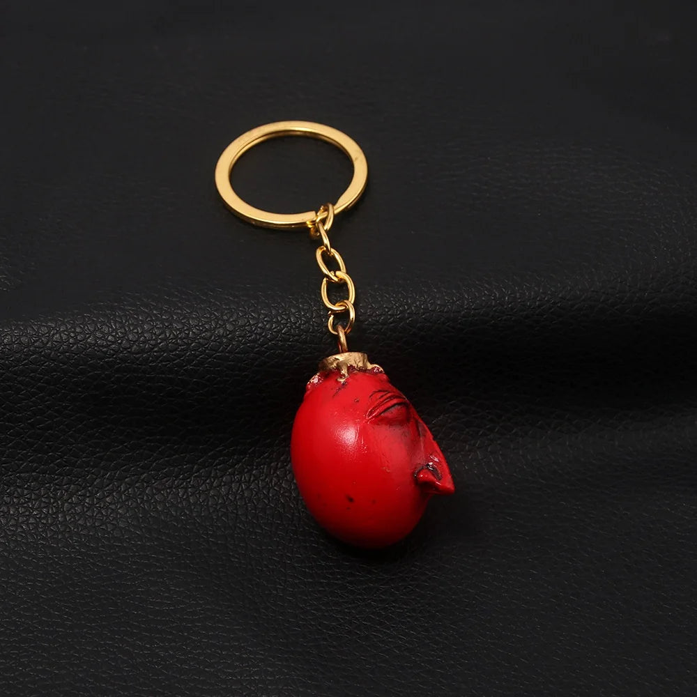 Fashing Popular anime Red Elliptical three-dimensional pendant Necklace Egg Of King Cosplay  Arc Resin Pendant Accessories Gift