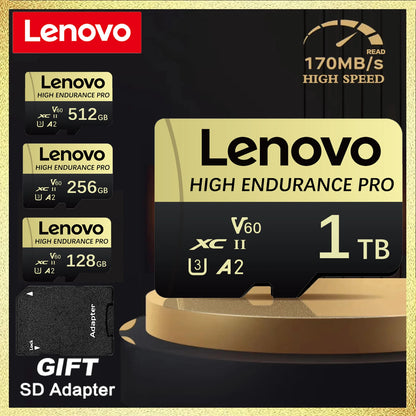 Lenovo SD Card Memory Card 1TB High Speed TF Flash Card 4K Full HD Video Micro SD Card 128GB 256GB 512GB For Xiaomi Camera PC