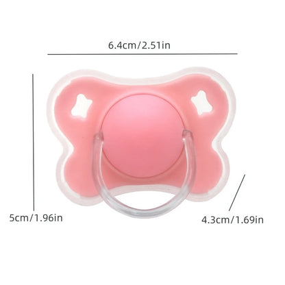 2pcs/pack Butterfly-shape Baby Pacifier Soother with Cover for Daily Use(Cherry Round Nipple) and Night Use(Thumb Nipple)