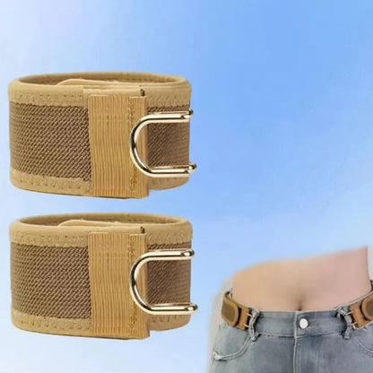 New Unisex Buckleless Elastic Belt - Metal Hook & Velcro Adjustable Waistband, Comfortable Buckle-Free Waist Belt for Daily Wear